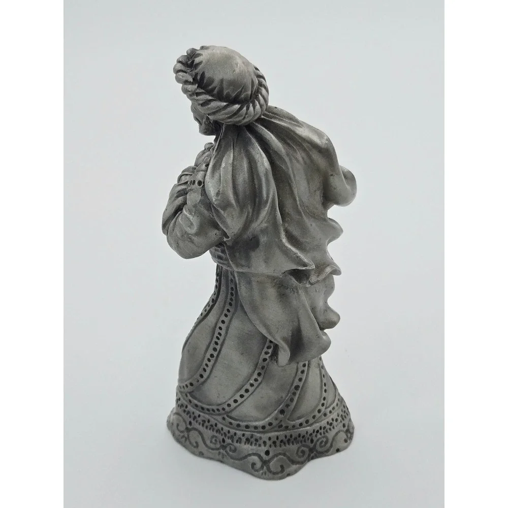 Vintage Lenox Kirk Stieff Pewter Nativity Figurine Wise Man with Lantern 4 inch